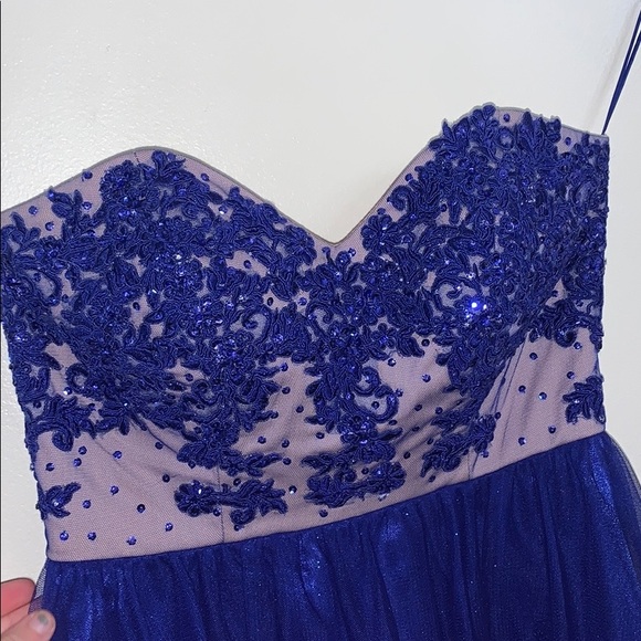 Sparkly Blue Semi-Formal Dress - Picture 3 of 5